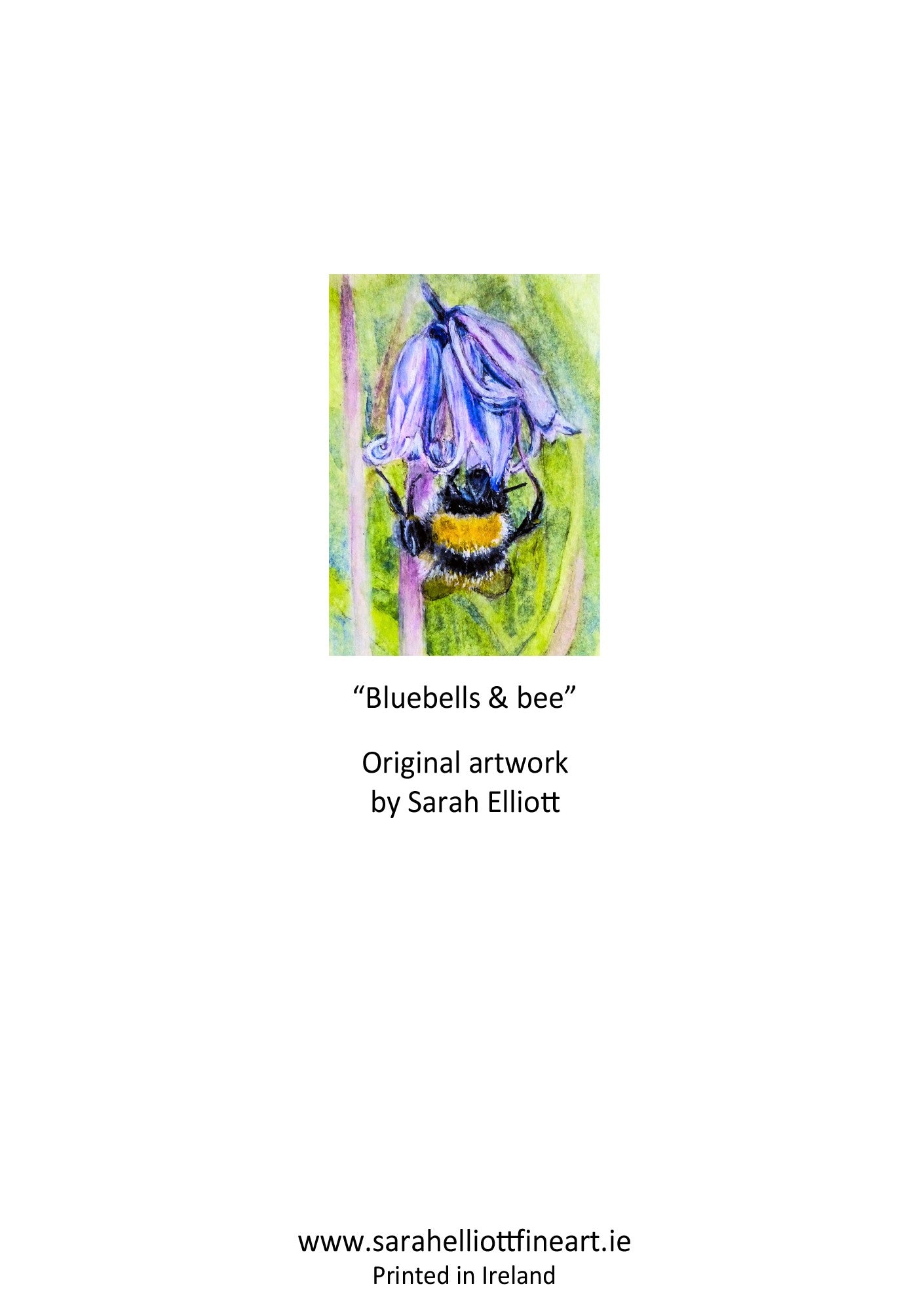 'Bluebells and bee' Nature Greeting Card