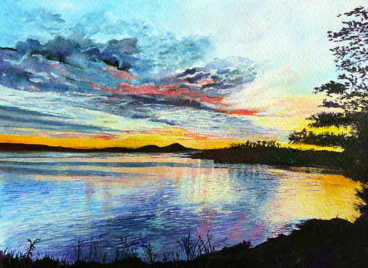'Sundown' Sunset Greeting Card