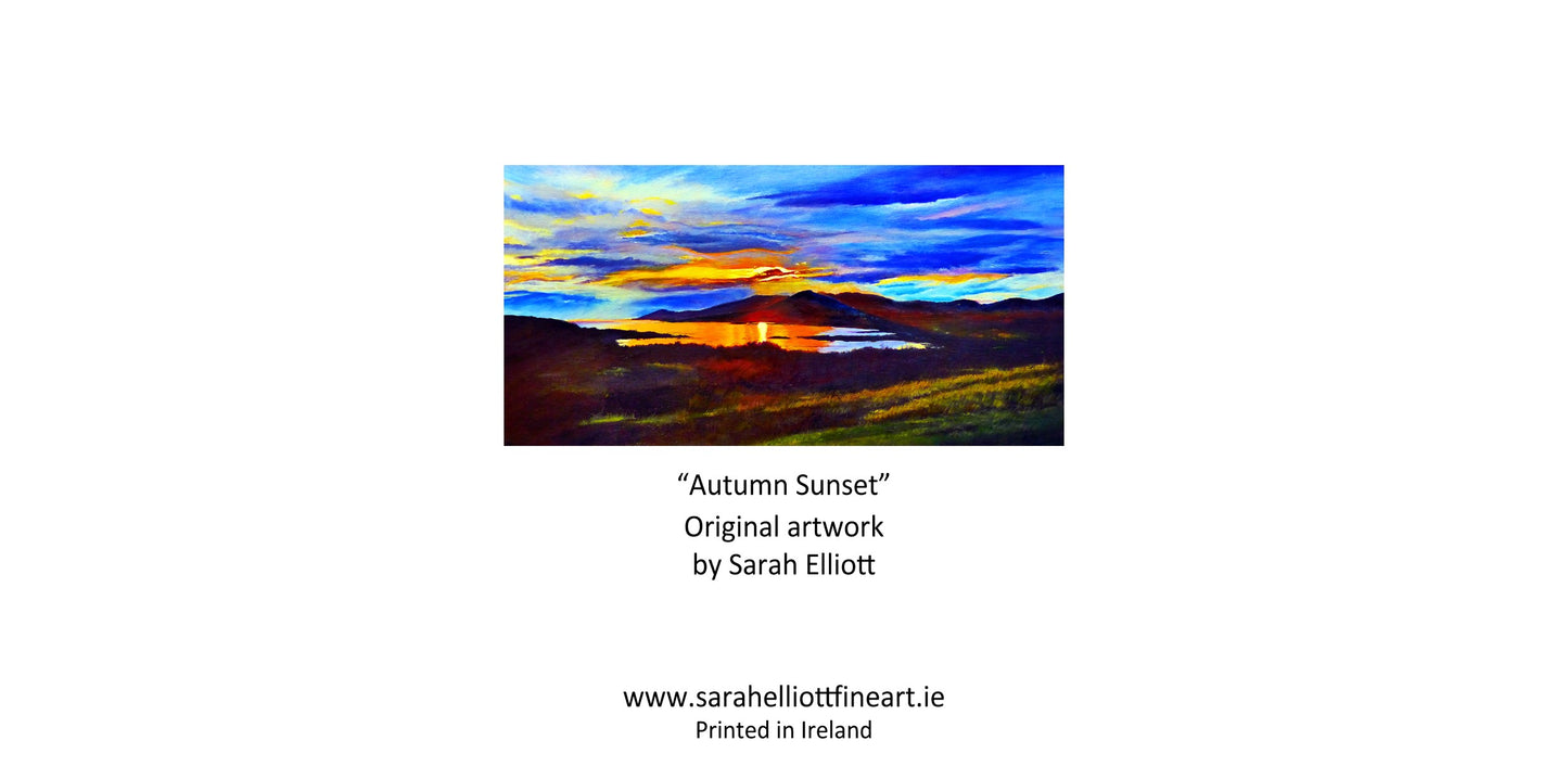 'Autumn Sunset' Seascape Greeting Card