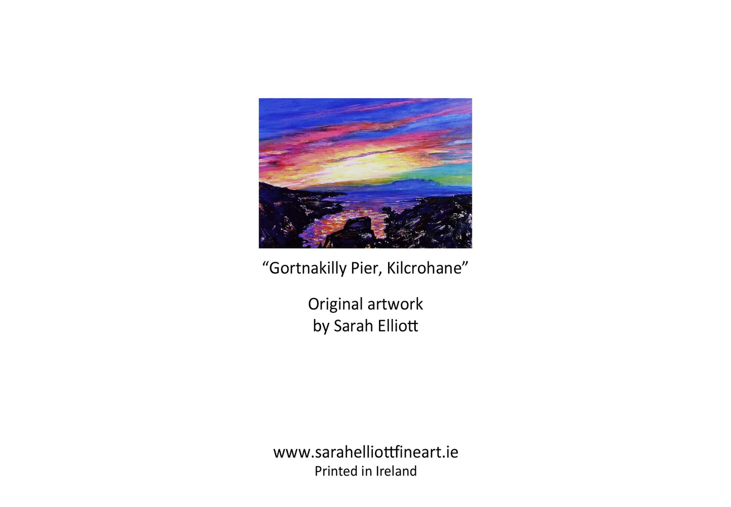 'Gortnakilly Pier, Kilcrohane' Sunset Greeting Card
