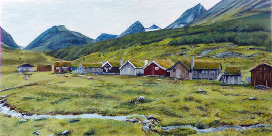 Herdal Mountain Farm, Geiranger, Norway - Original Acrylic Painting