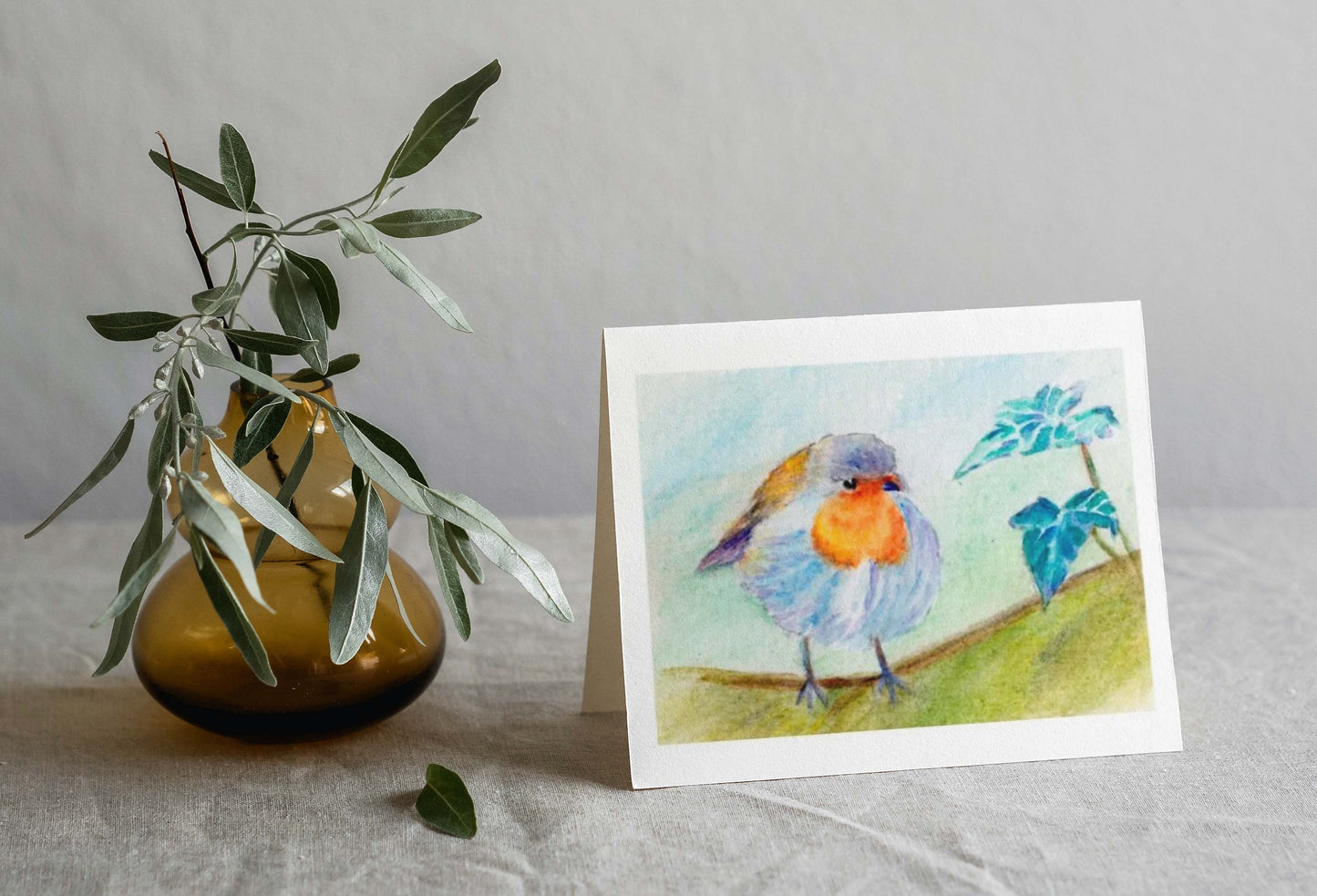 'Robin and ivy' Greeting Card