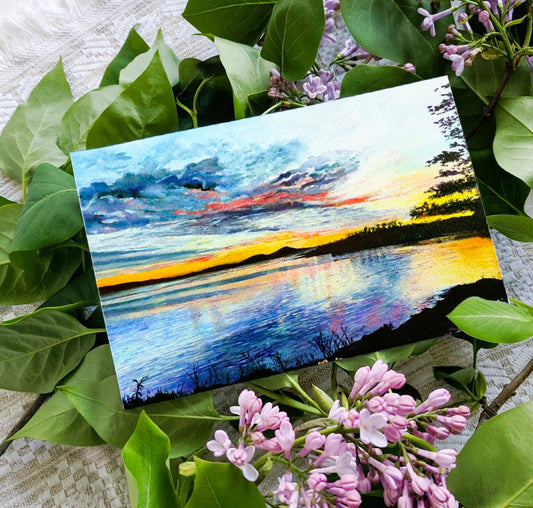 'Sundown' Sunset Greeting Card
